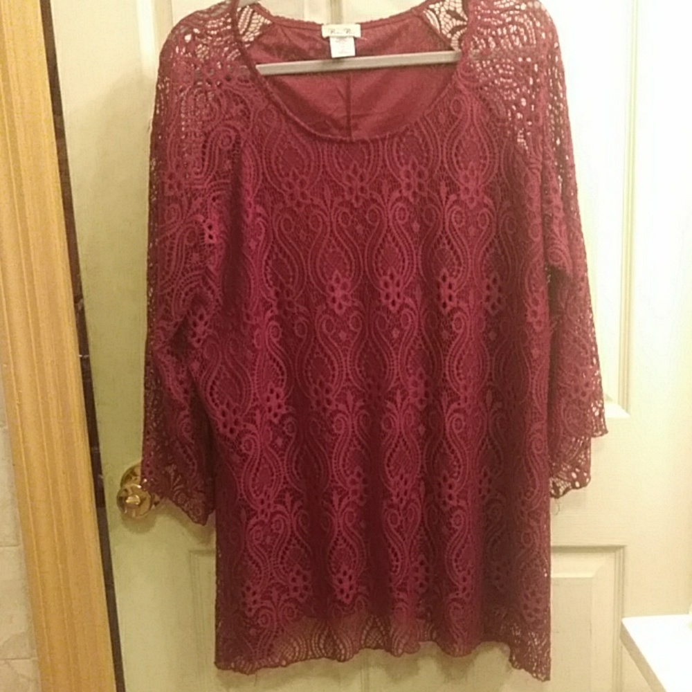 Beautiful Lacy Burgundy tunic